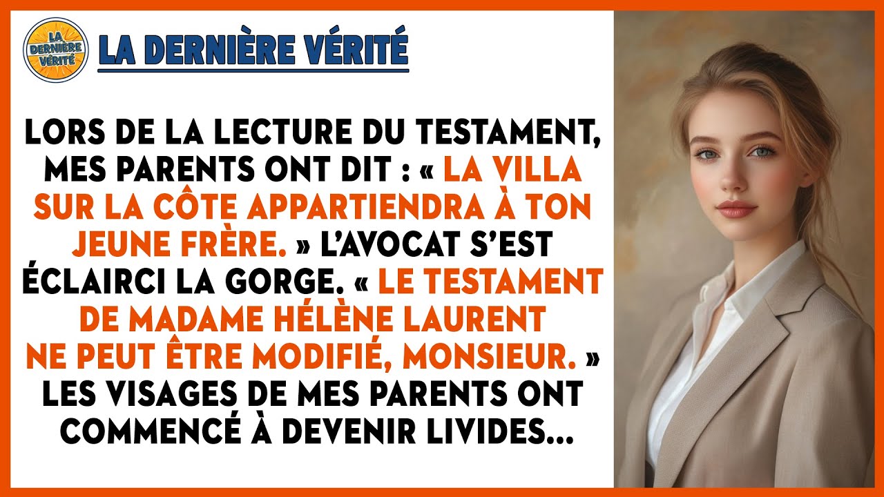 Lors De La Lecture Du Testament, Mes Parents Ont Dit Que La Villa Reviendrait À Mon Jeune Frère...