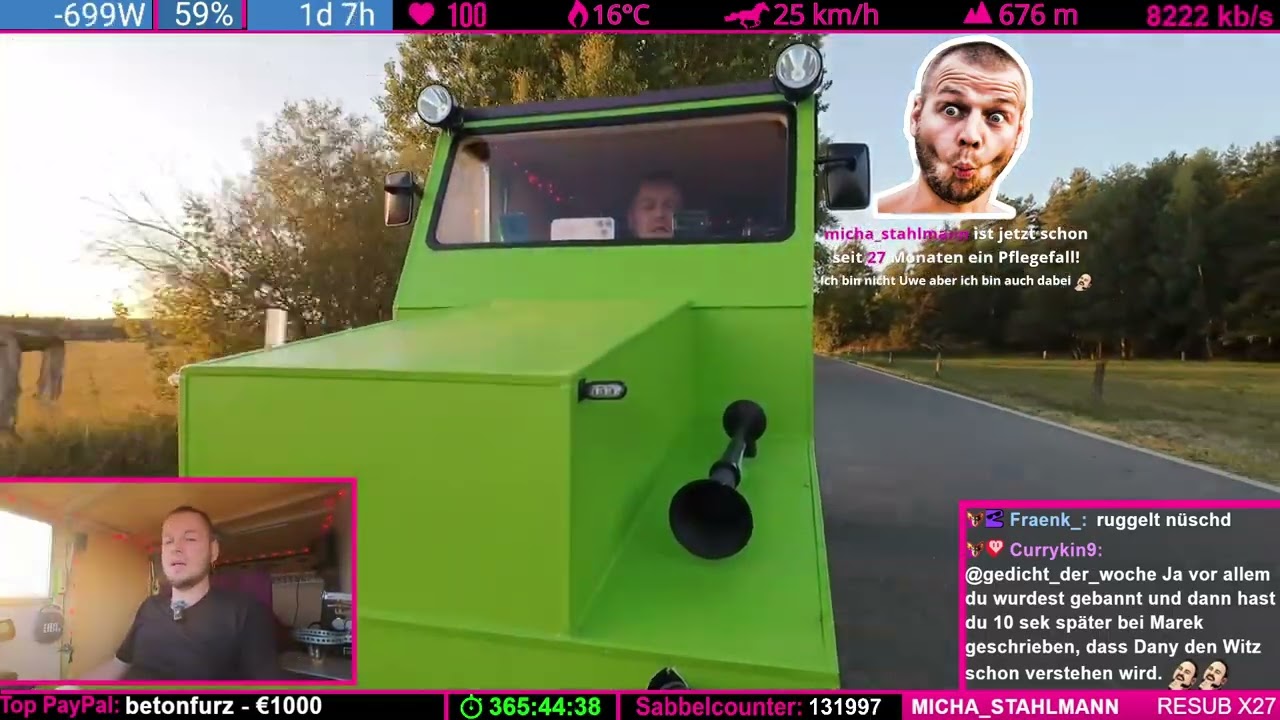 F3 Frankenstein Alpentour TANKSTELLE LAHMGELEGT - Wiederholung Twitch Livestream