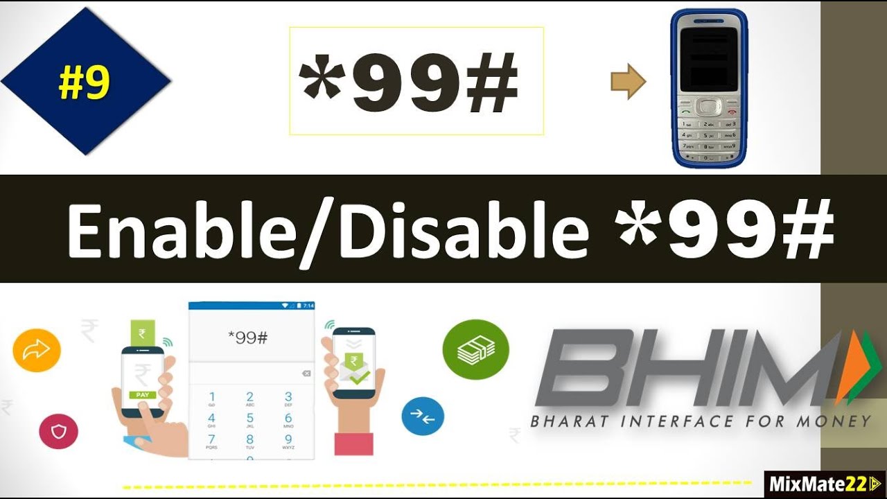 How to enable/disable *99# USSD service | BHIM USSD Mobile Banking | NPCI | UPI | Mixmate22