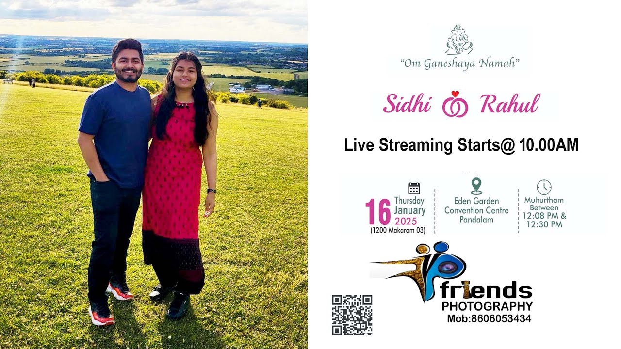 Wedding Sidhi & Rahul | Live Starts @ 11. 00AM  | 16 January 2025