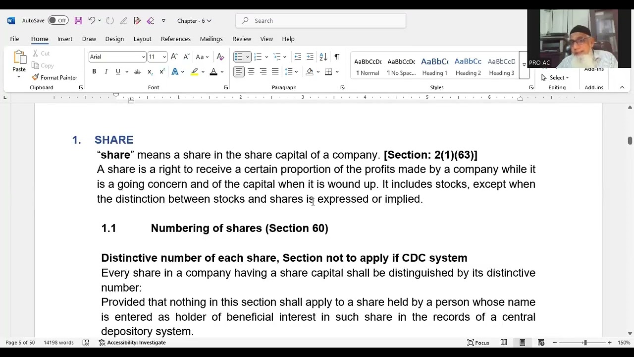 Chapter 6  Share Capital Issue and Further Issue of Shares Part 1
