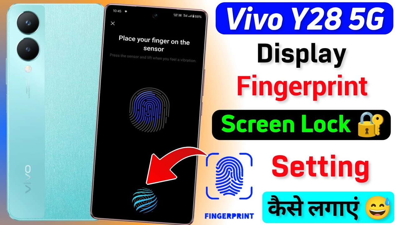 Vivo y28 5g Display Fingerprint Lock Setting | Vivo y28 Display Fingerprint Screen Lock Kaise Lagaye