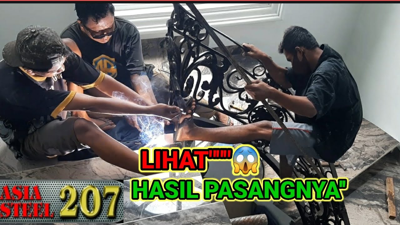 PROSES  PASANG RALLING TANGGA LAYANG