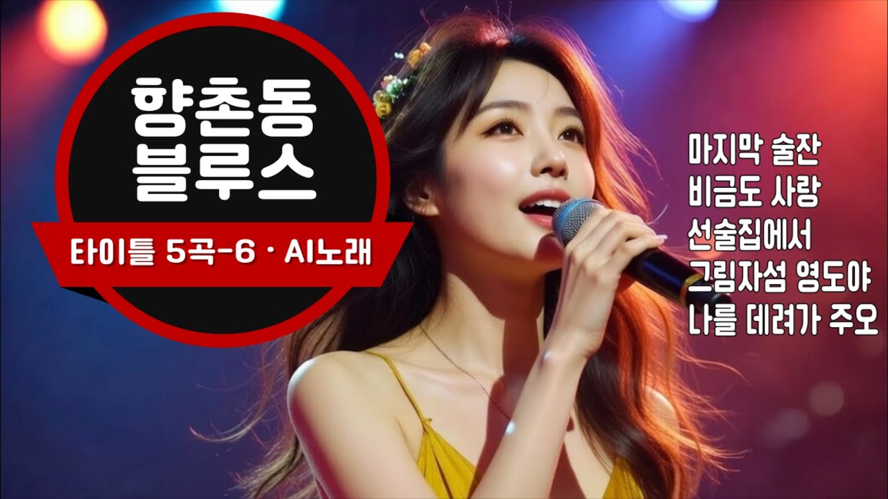 AI 가수 '향이' 노래 / 5곡 연속 듣기 - 6 (영상) / AI 가수 #향이 / 작사-조용한 / 작곡-#suno AI / 저작권 - #향촌동블루스  #ai노래 #ai노래제작