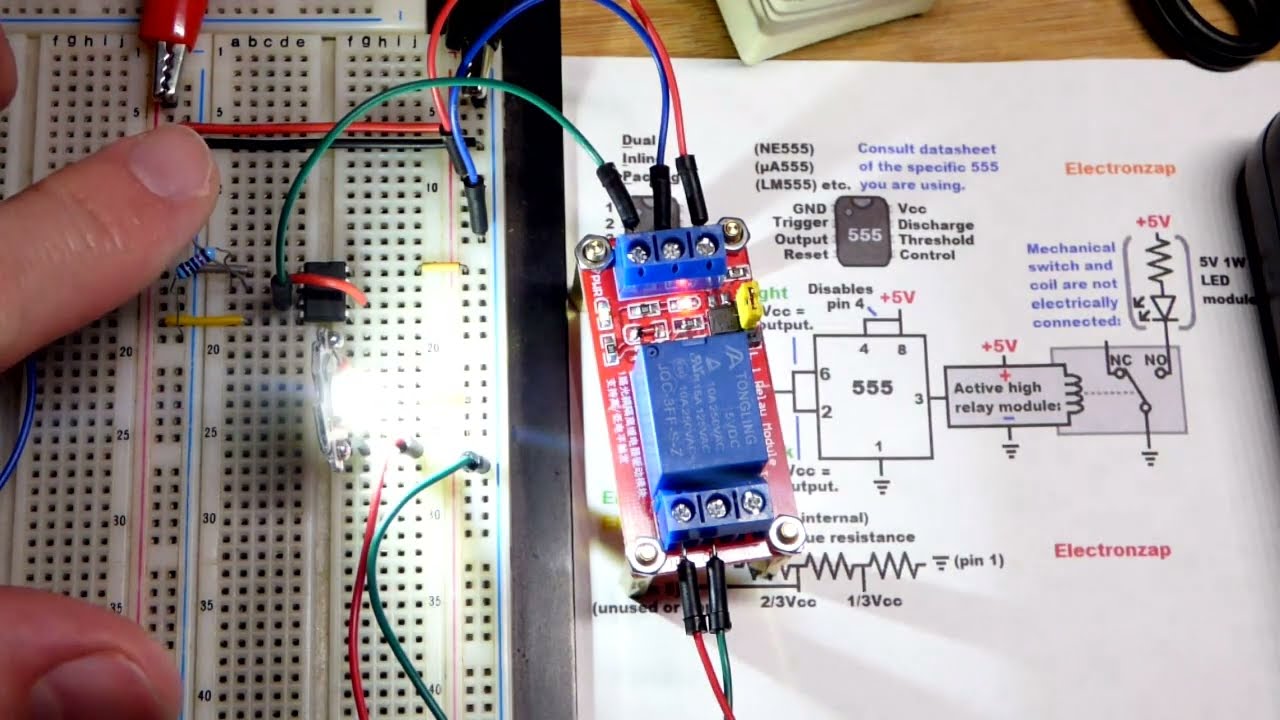 1 watt LED night light using relay module that is LDR switched via LDR 555 timer inverter circuit