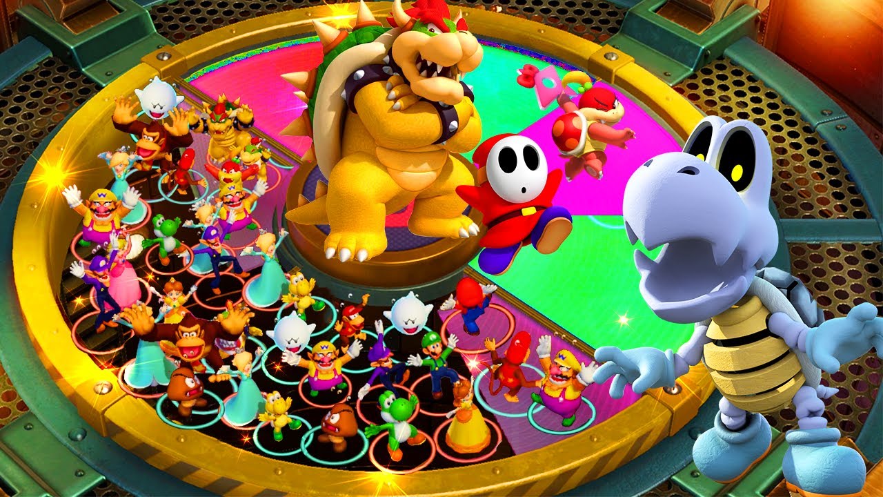 Boss Battles - Bowser vs Dry Bones vs Shy Guy vs Pom Pom - Super Mario Party