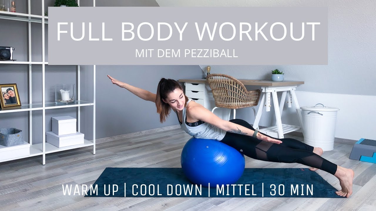 Full Body Workout + Pezziball | Ganzkörper Training | Timer | Mittelschwer | Gymnastikball Workout