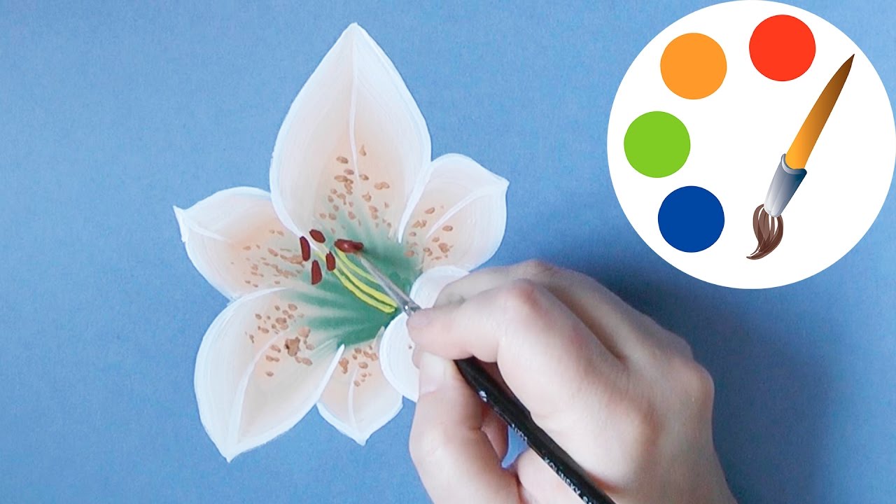 How to Paint a Lily, paint a flower, Onestroke, irishkalia