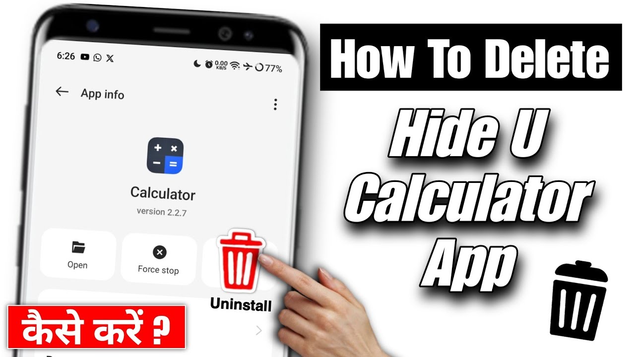 how to delete calculator hide app | hideu calculator app delete kaise kare | calculator app delete
