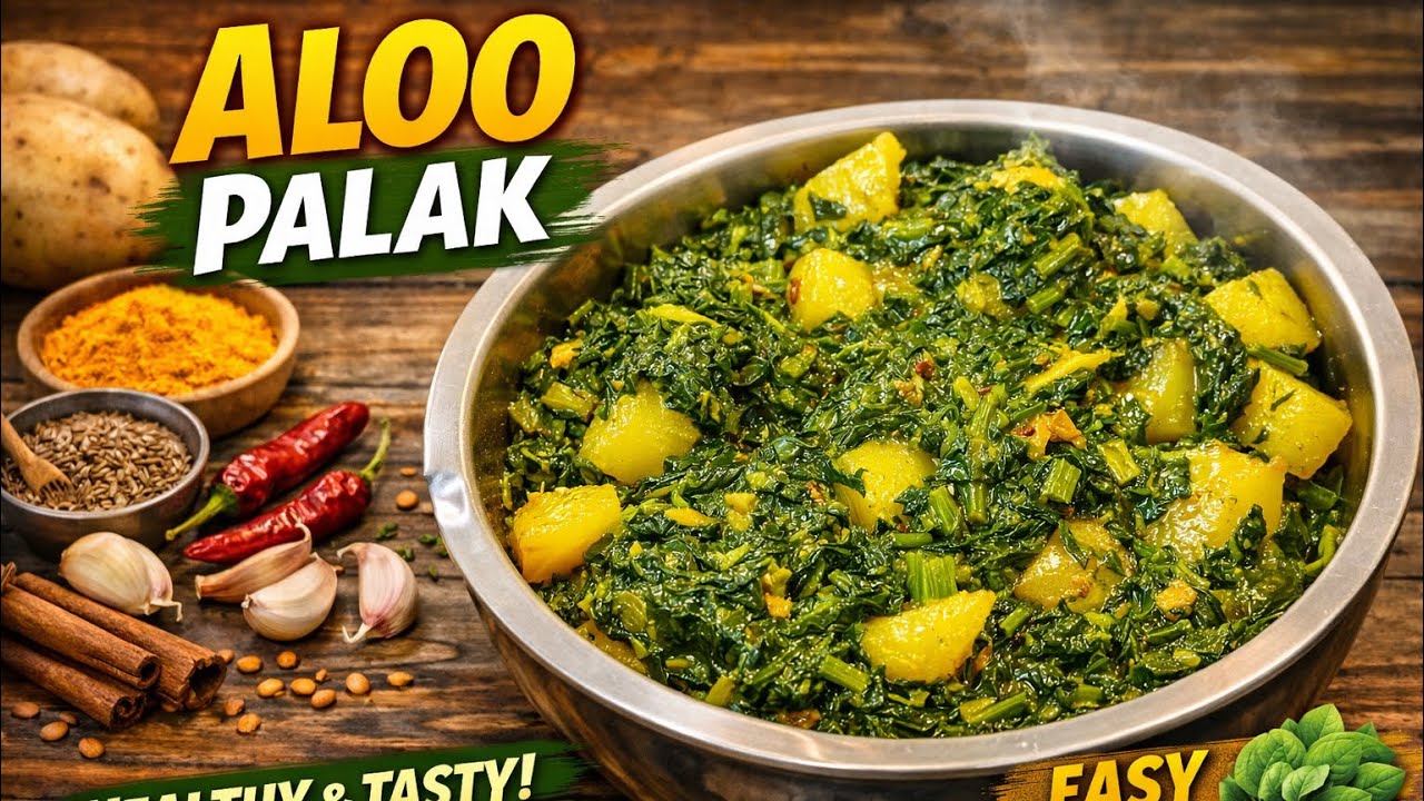 Aloo Palak #easyrecipe #homemade #indianrecipe #recipe #aloo #spinach #simplecooking #quickrecipe 