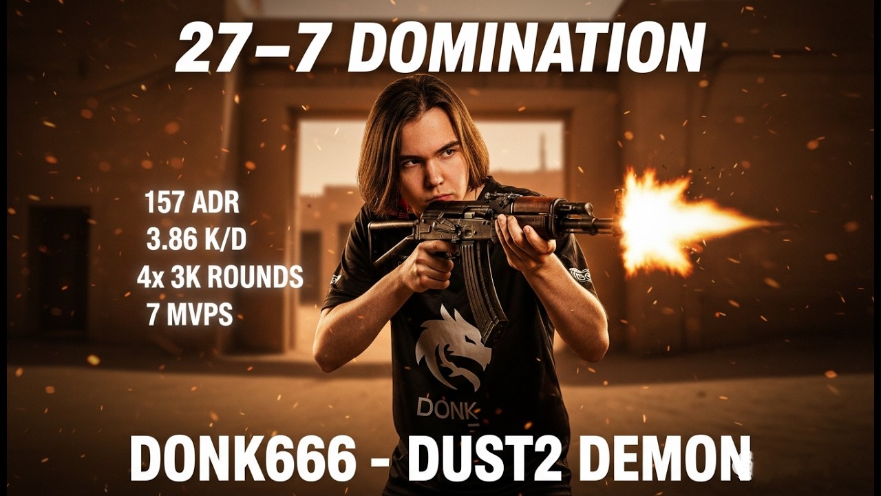 27–7 on Dust2?! donk666 DESTROYS Everyone 💀🔥