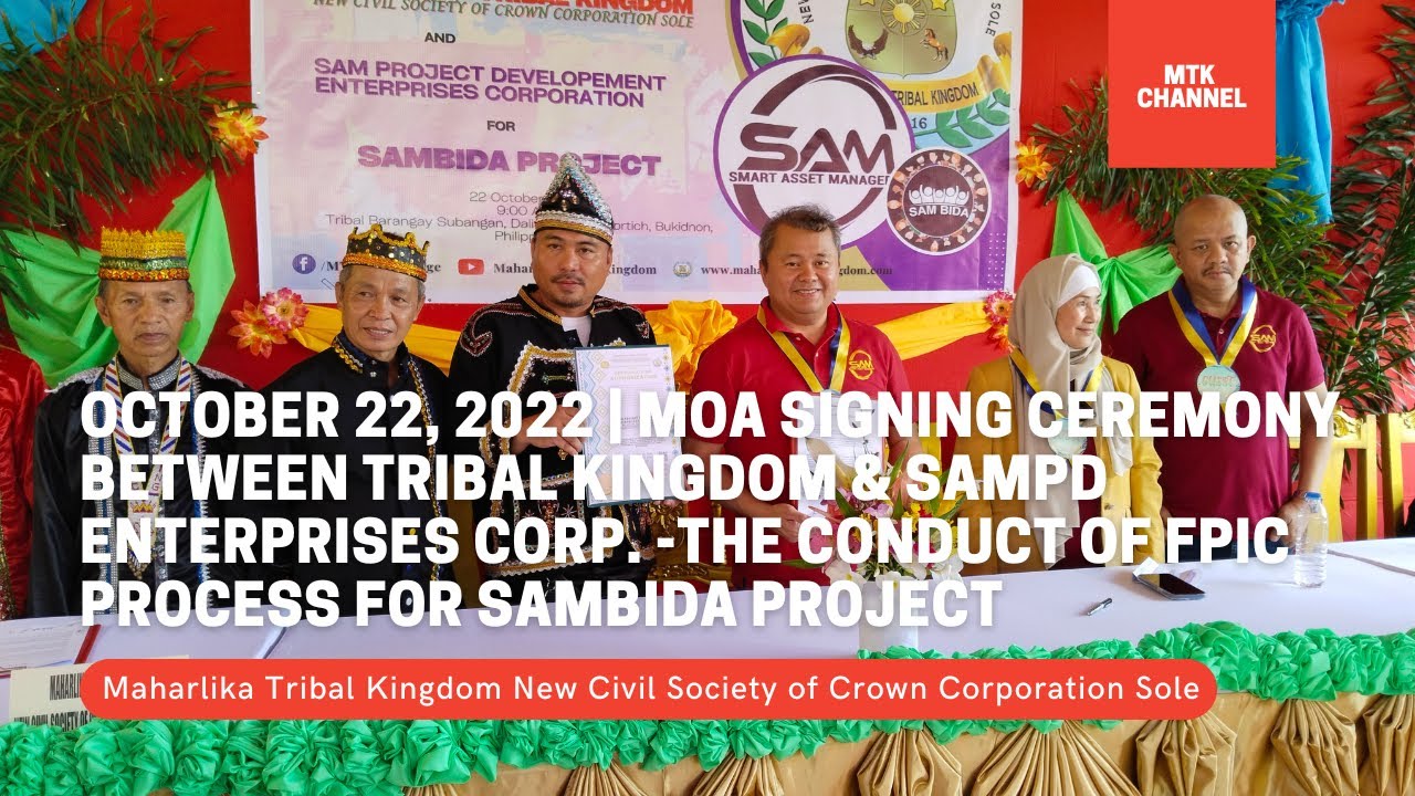 MOA-Tribal Kingdom & SAMPD | MAHARLIKA TRIBAL KINGDOM NEW CIVIL SOCIETY OF CROWN CORPORATION SOLE