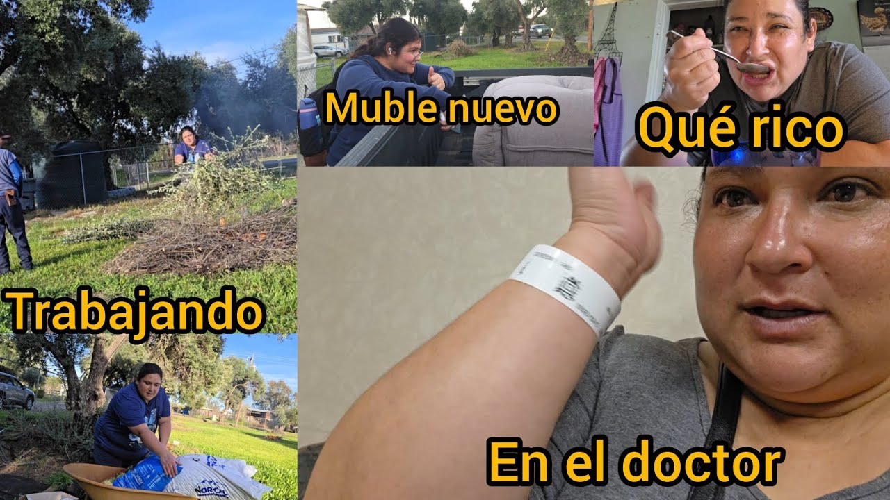 Nos tocó ir al doctor nuevamente/ trabajando en el jardín