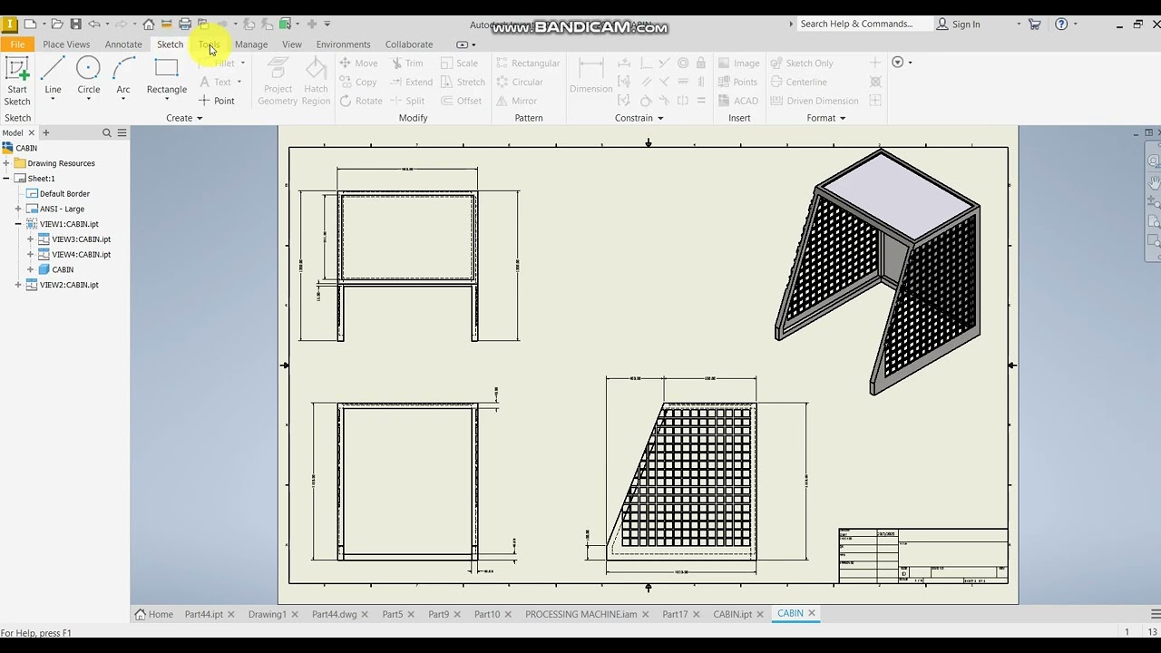 Wheel Loader Cabin | Detail Drawing Presentation in Autodesk Inventor