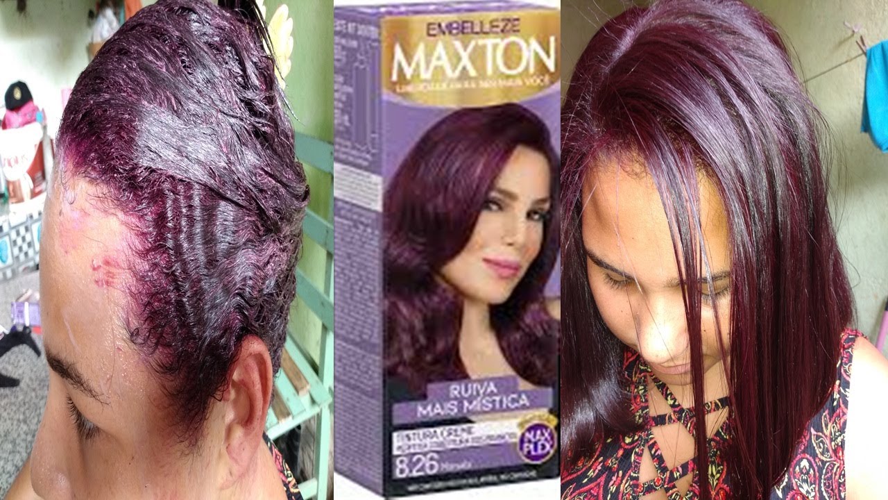 primeira vez pintando o cabelo na cor marsala