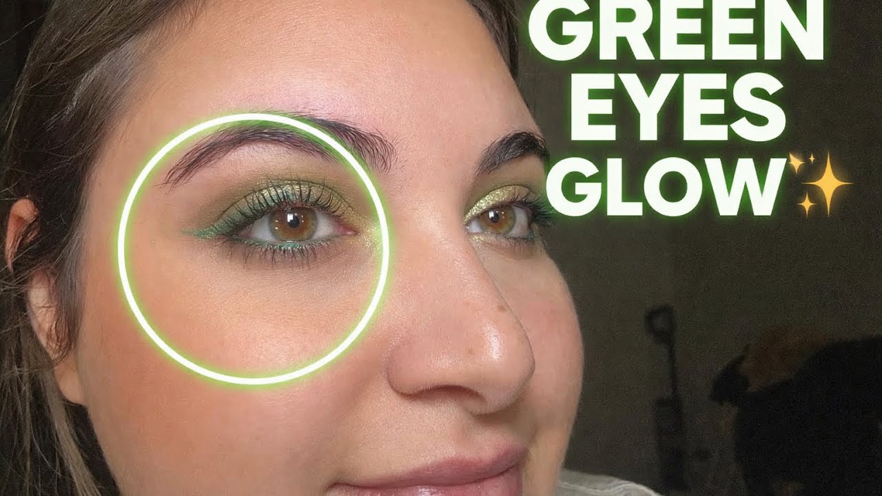 Glowy Green Eye Makeup ✨ Easy Tutorial for Hazel & Brown Eye #makeup #makeuptutorial #makeupartist 