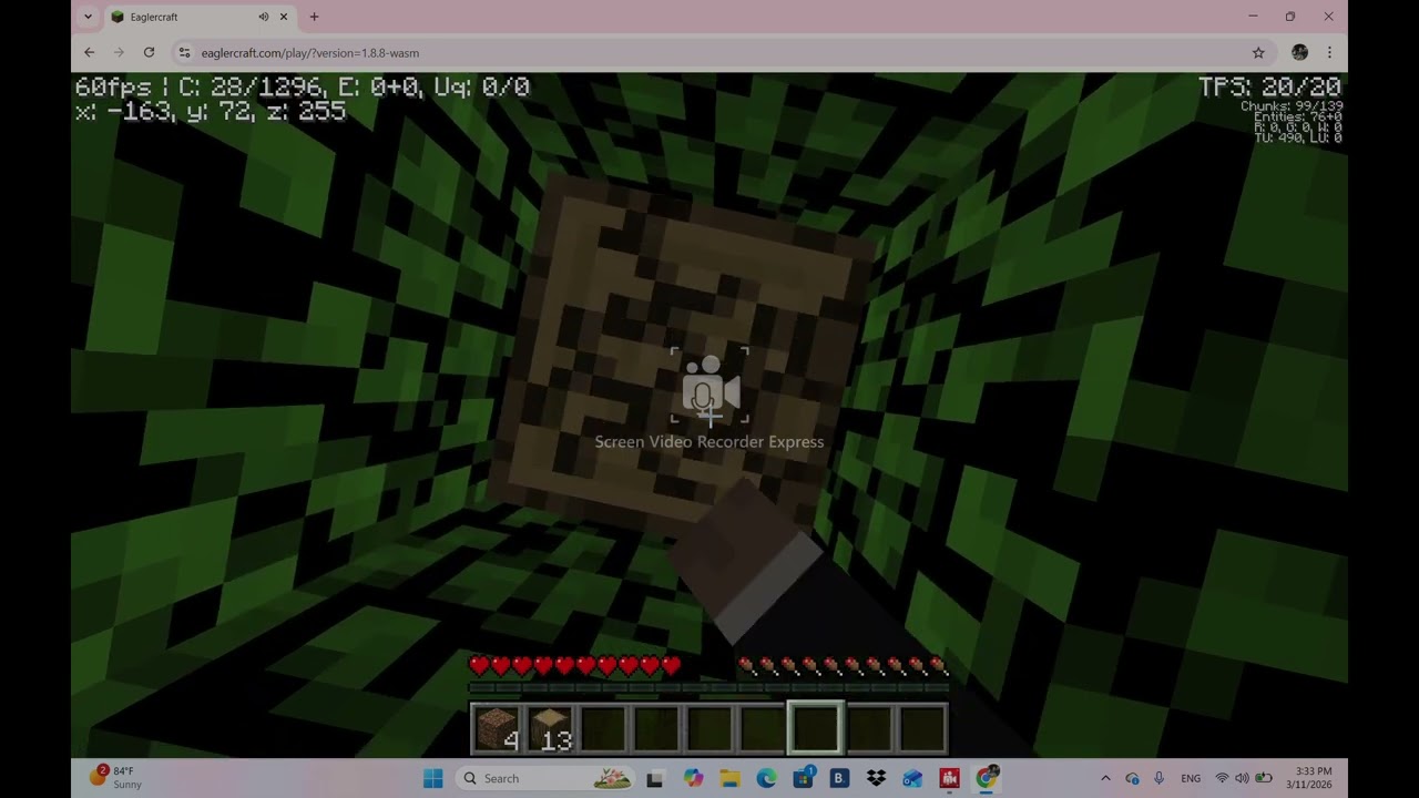 my first time in computer Minecraft