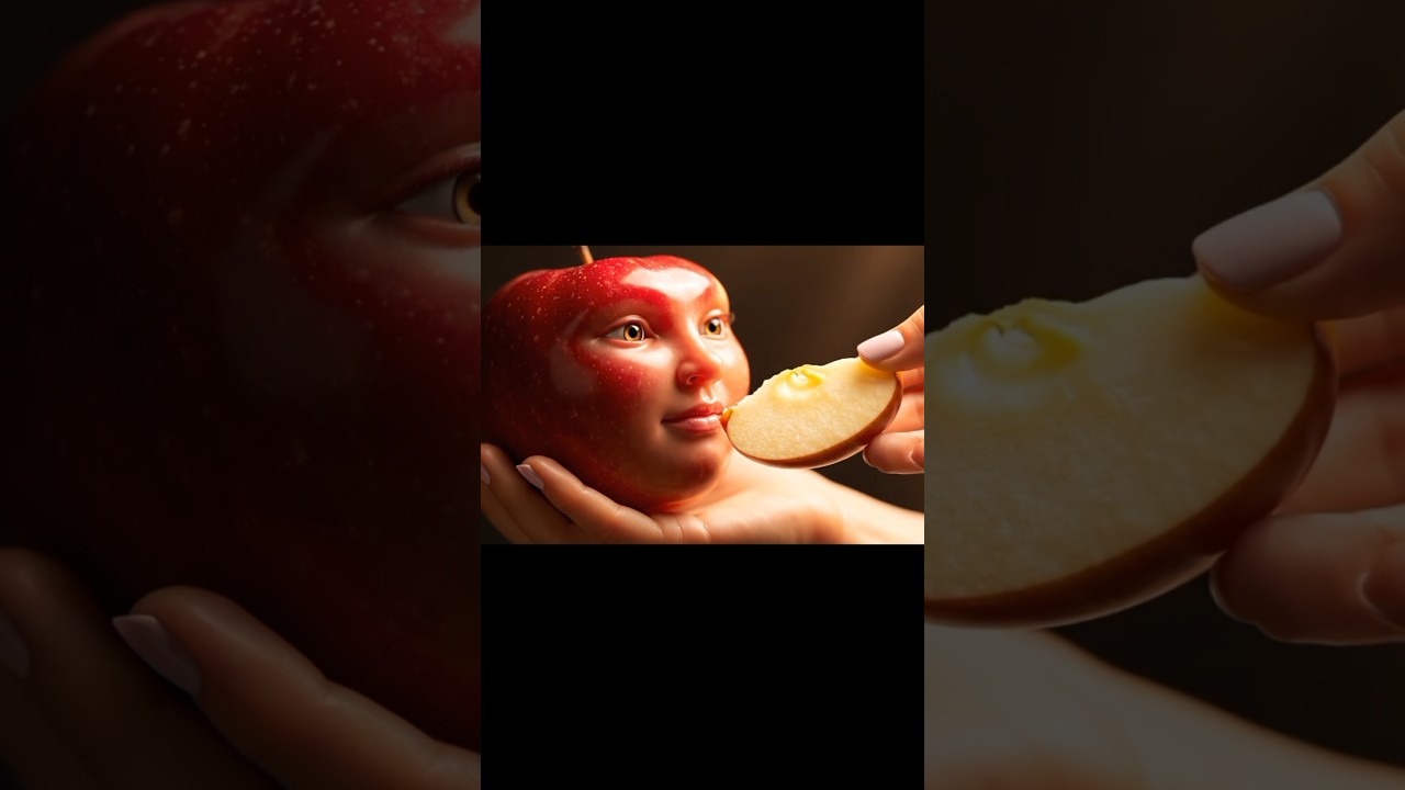 ASMR Apple & Watermelon Surprise! 🍎🍉 Woman Eats Fresh Fruit (Crazy Head!)#asmr #viralvideo