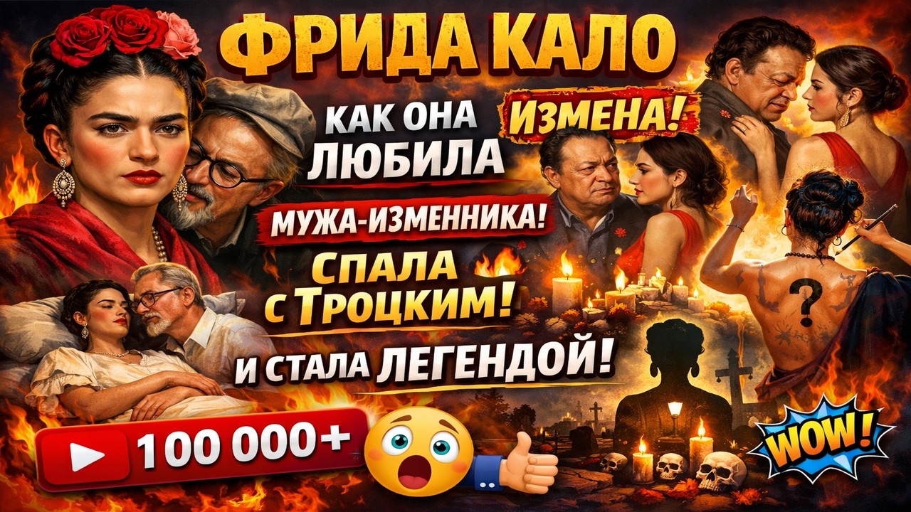 ФРИДА КАЛО Как она ЛЮБИЛА мужа изменника СПАЛА с Троцким и стала ЛЕГЕНДОй