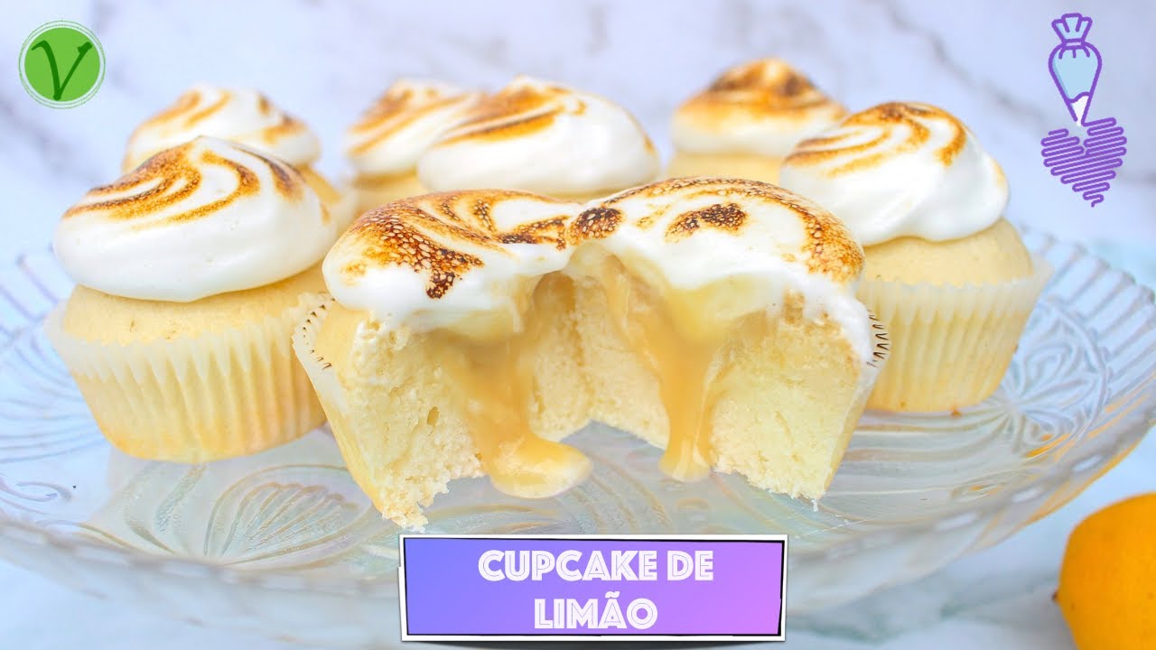 CUPCAKE DE LIMÃO COM MERENGUE (SEM OVO/SEM LEITE DE VACA) #795 | Receitas da Mussinha