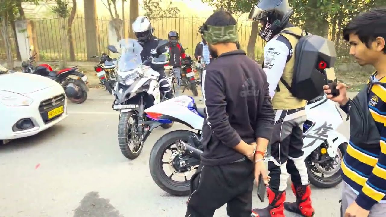 Kawasaki💪Ninja ZX10R🚀 vs Ducati Sound race || Delhi Super Bike Sunday ride || #viralvideo #video 