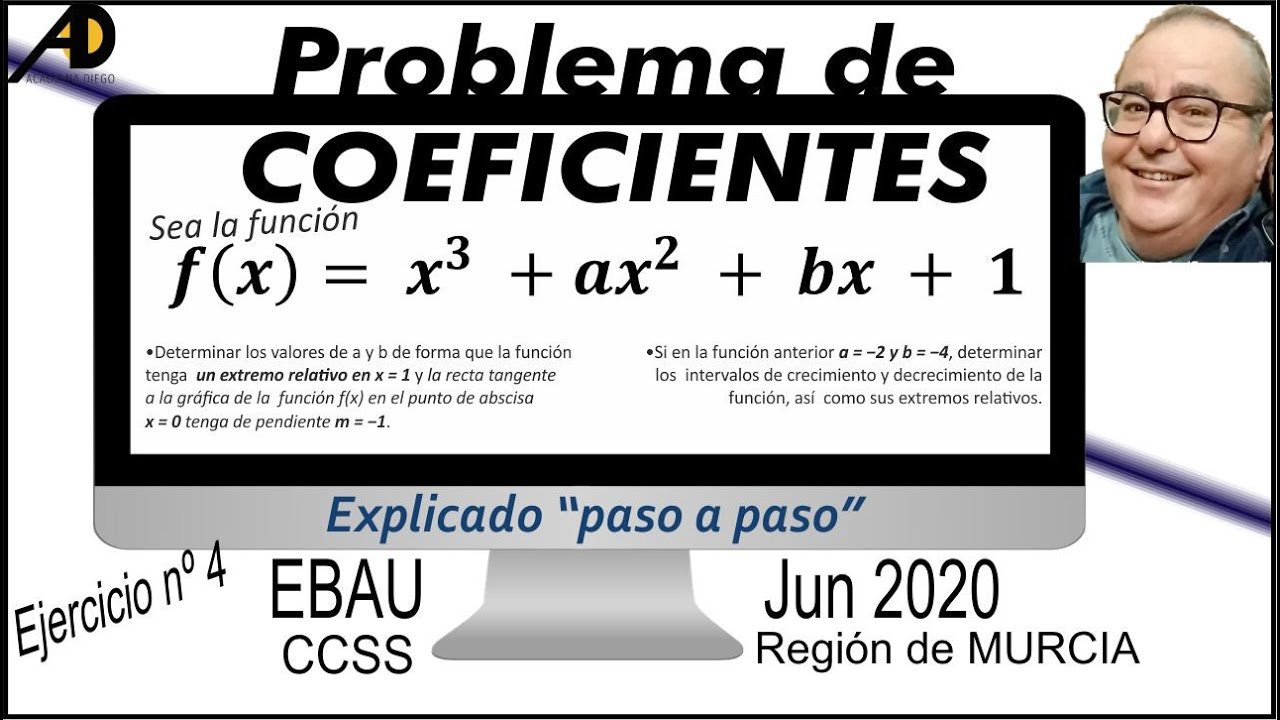 Problema de COEFICIENTES. Aplicación de las DERIVADAS @ACADEMIADIEGO ​