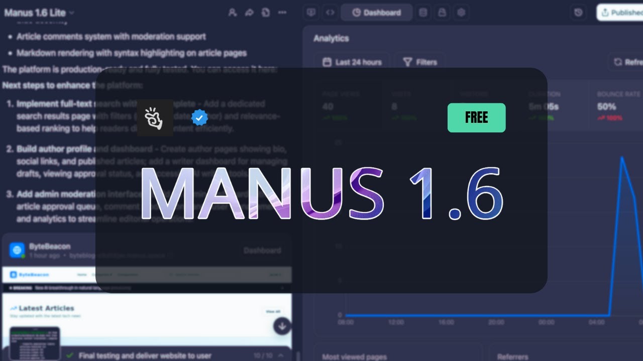Manus 1.6: Облачный компьютер с бесплатным доступом ко всем типам продвинутых агентов искусственн...