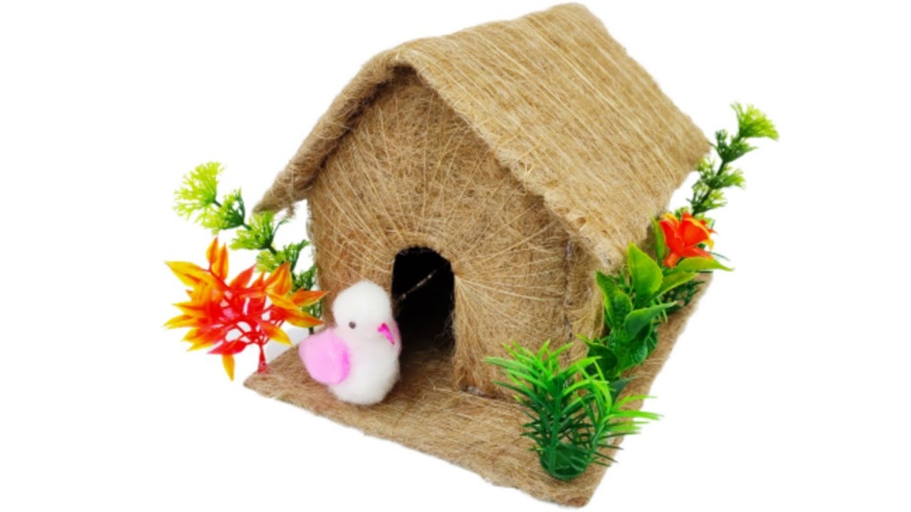 Bird's house, home, hut showpiece from cotton and jute || Home decoration craft ideas