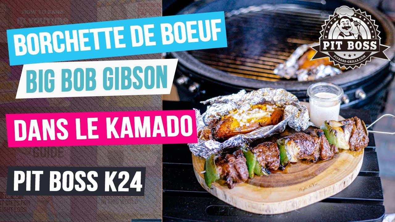 Brochette de boeuf Big Bob Gibson, sauce raifort/moutarde, caramélisée sur le Kamado Pit Boss K24