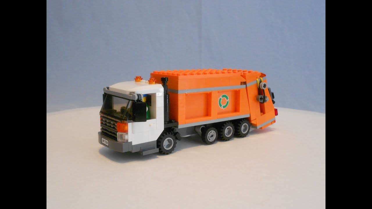 Custom LEGO Rear Load Garbage Truck With Working Compactor