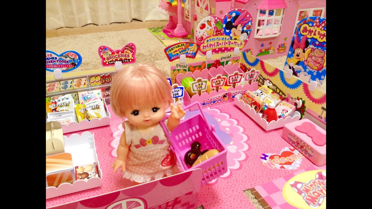 メルちゃんお買い物 スーパーマーケット / Mell-chan Doll goes shopping : Supermarket toy !