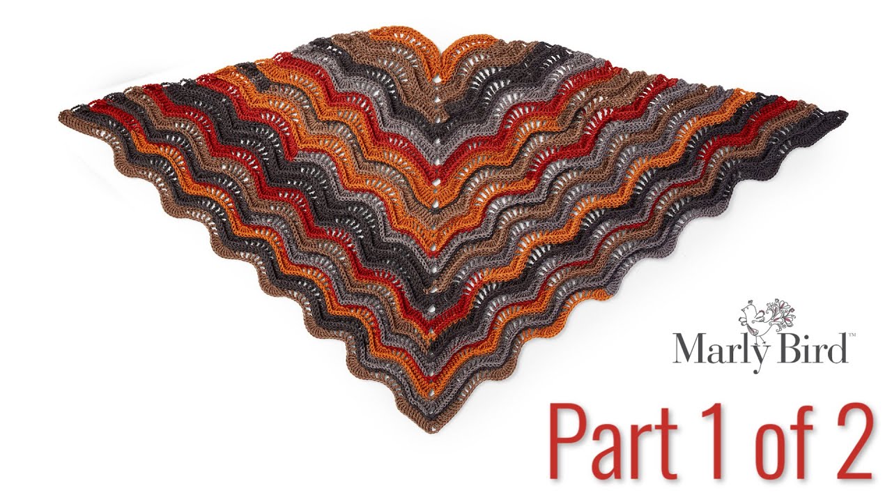 Bernat Lacy Crochet Shawl Pattern || Feather and Fan Wave || Part 1 of 2