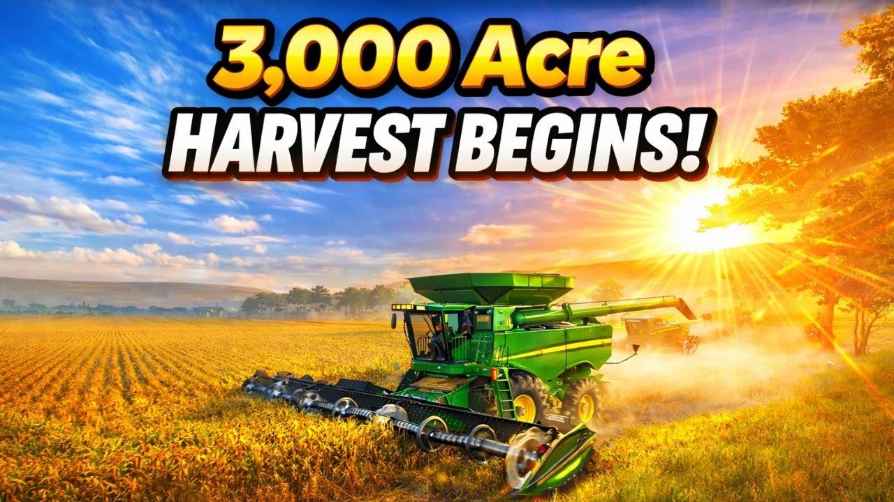 We Started a 3,000 Acre Harvest… This Is HUGE | Farming Simulator 25