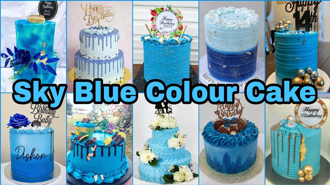 Trending Sky Blue Colour Cake Designs 2022/Royal Blue Cake Ideas/Sky Blue Cake/Cake Decorating Ideas