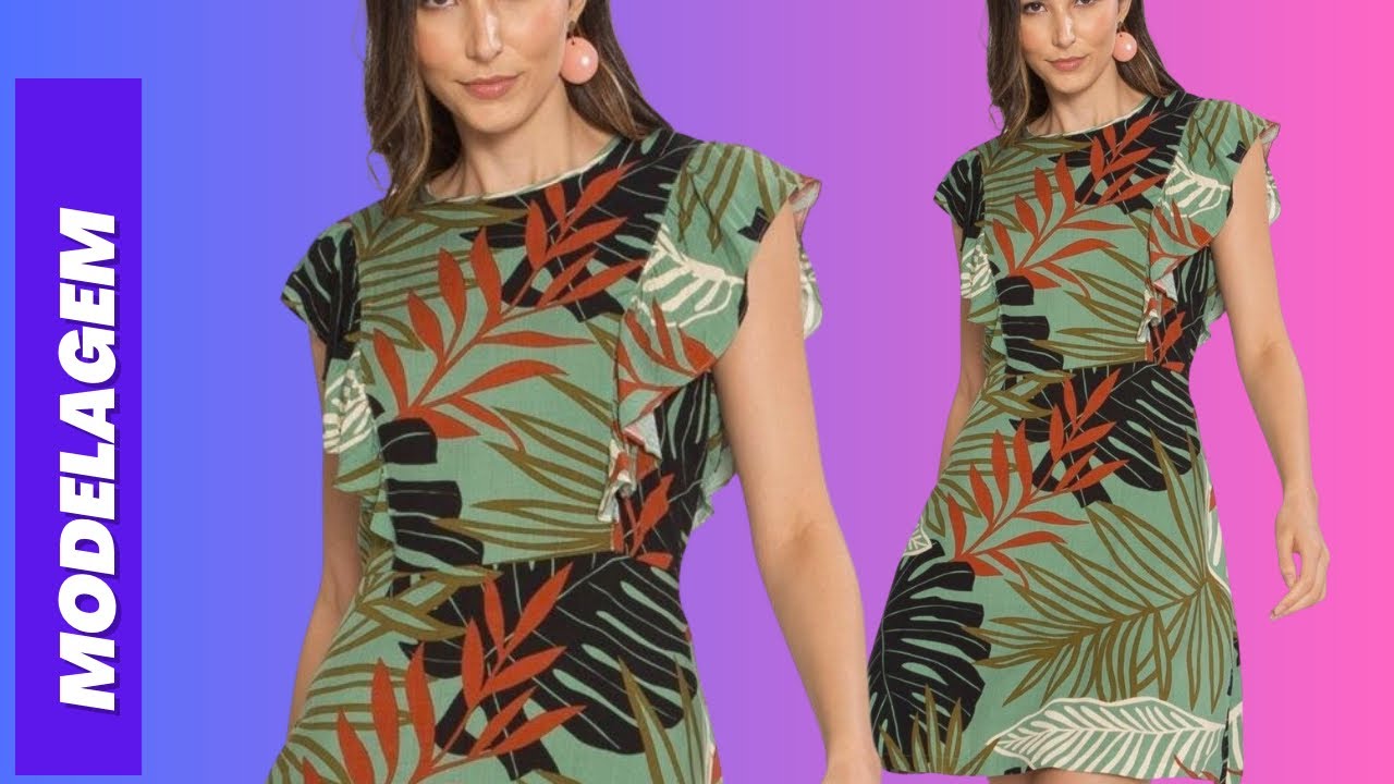 VESTIDO FÁCIL DE FAZER COM RECORTE PRINCESA E BABADO - MODELAGEM | VIVIANE PRATES