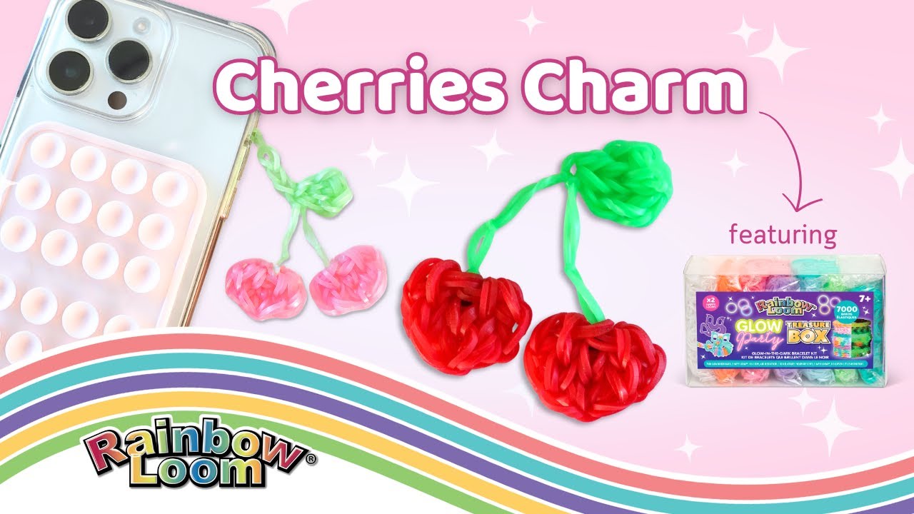 Cherries Charm + Phone Dangle Rainbow Loom Tutorial by Angelynn (TutorialsByA™) - Intermediate Level
