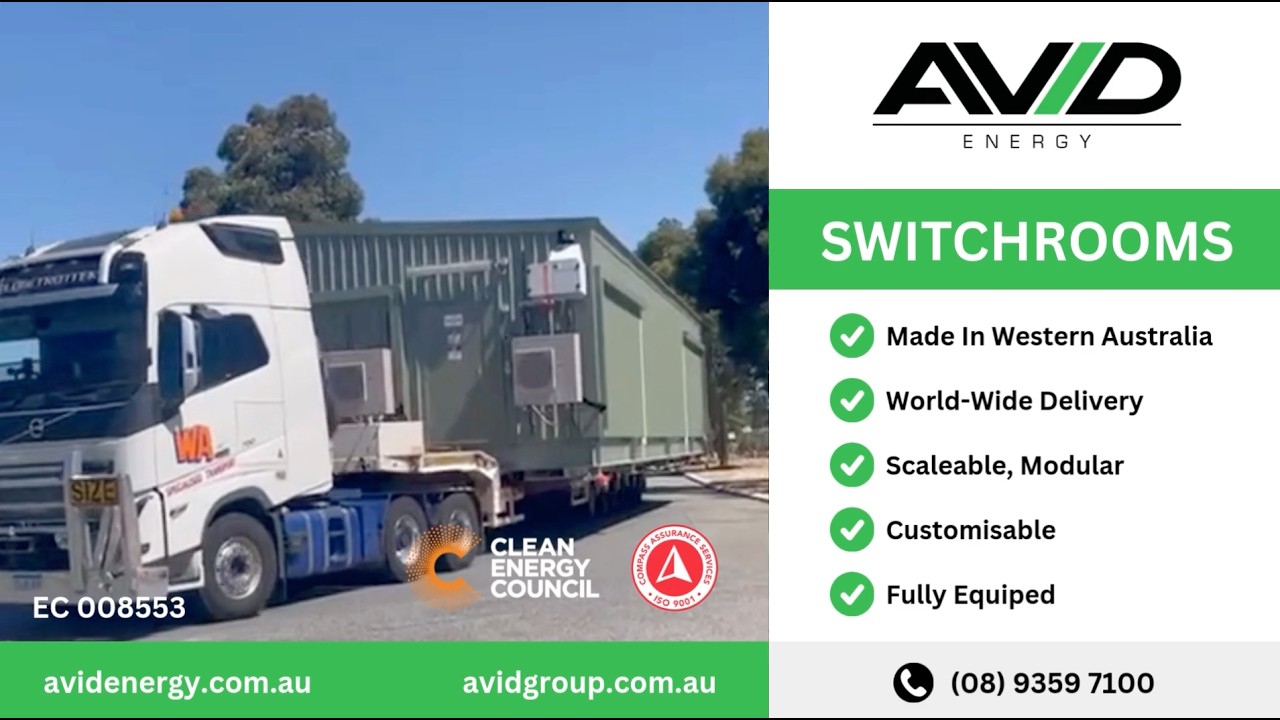 Transportable Electrical Switch rooms by Avid Group. Western Australian Made.