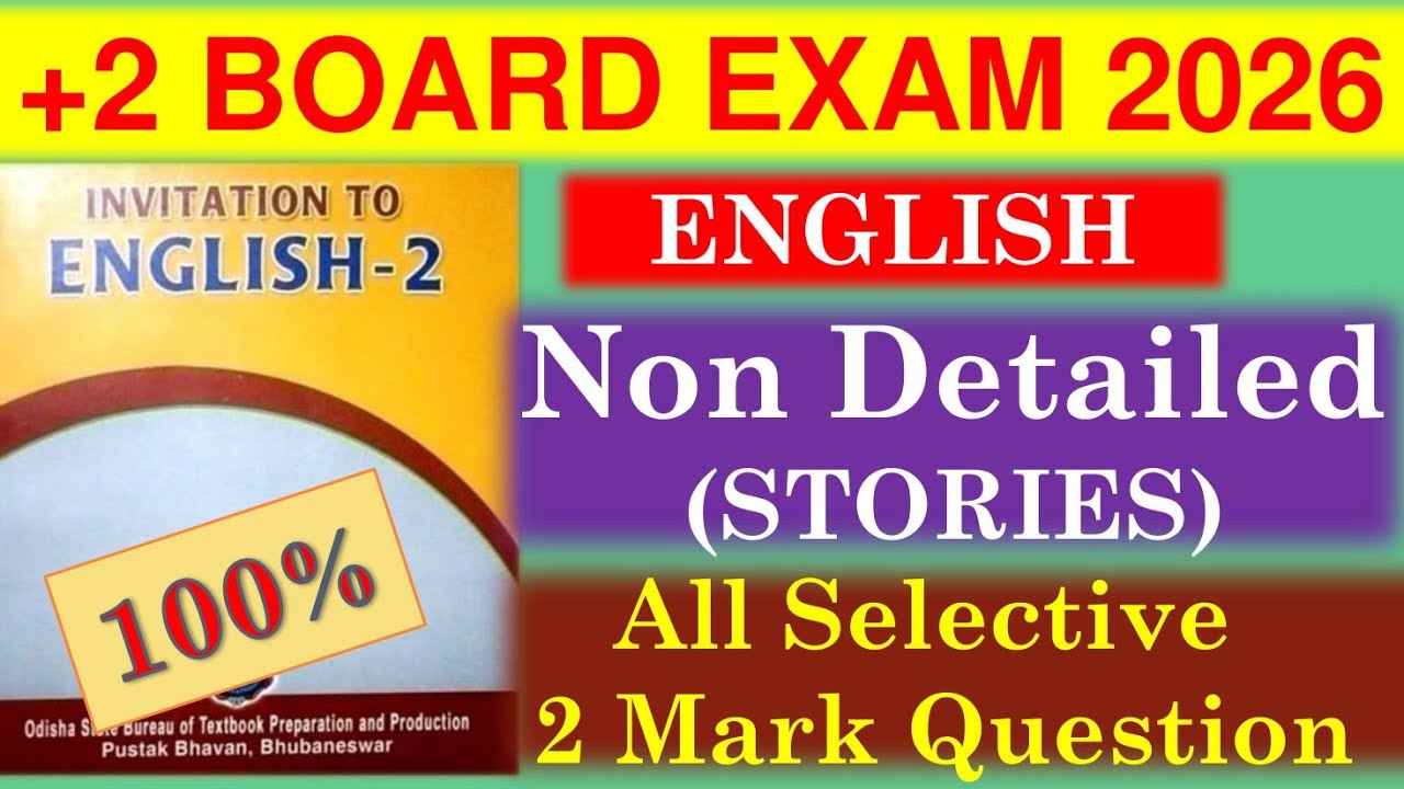 +2 2nd Year CHSE Exam 2026 || English Selection 2 & 3 Mark Question || Arts, Science, Commerce