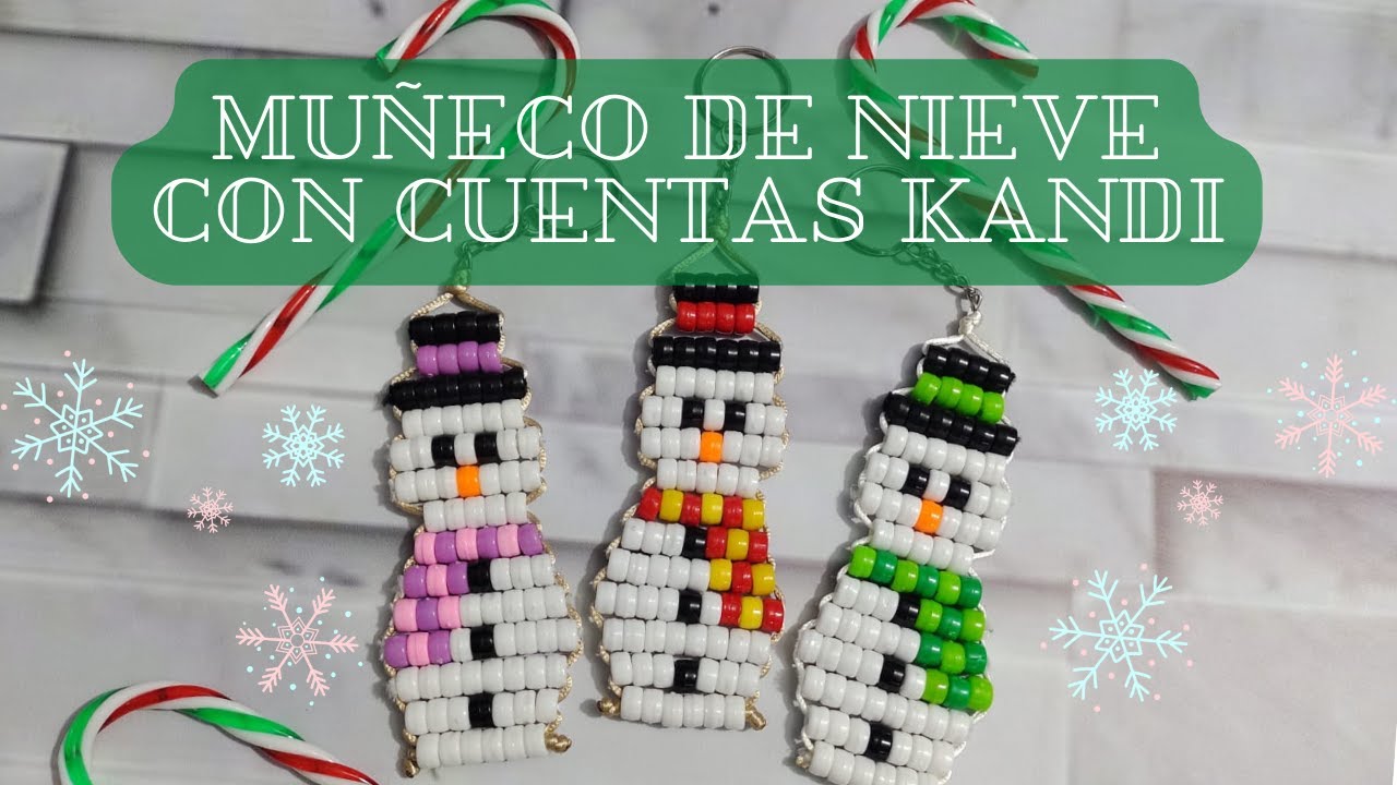 Tutorial de Muñeco de Nieve, con sombrero y bufanda, con chaquiras o cuentas kandi!♥