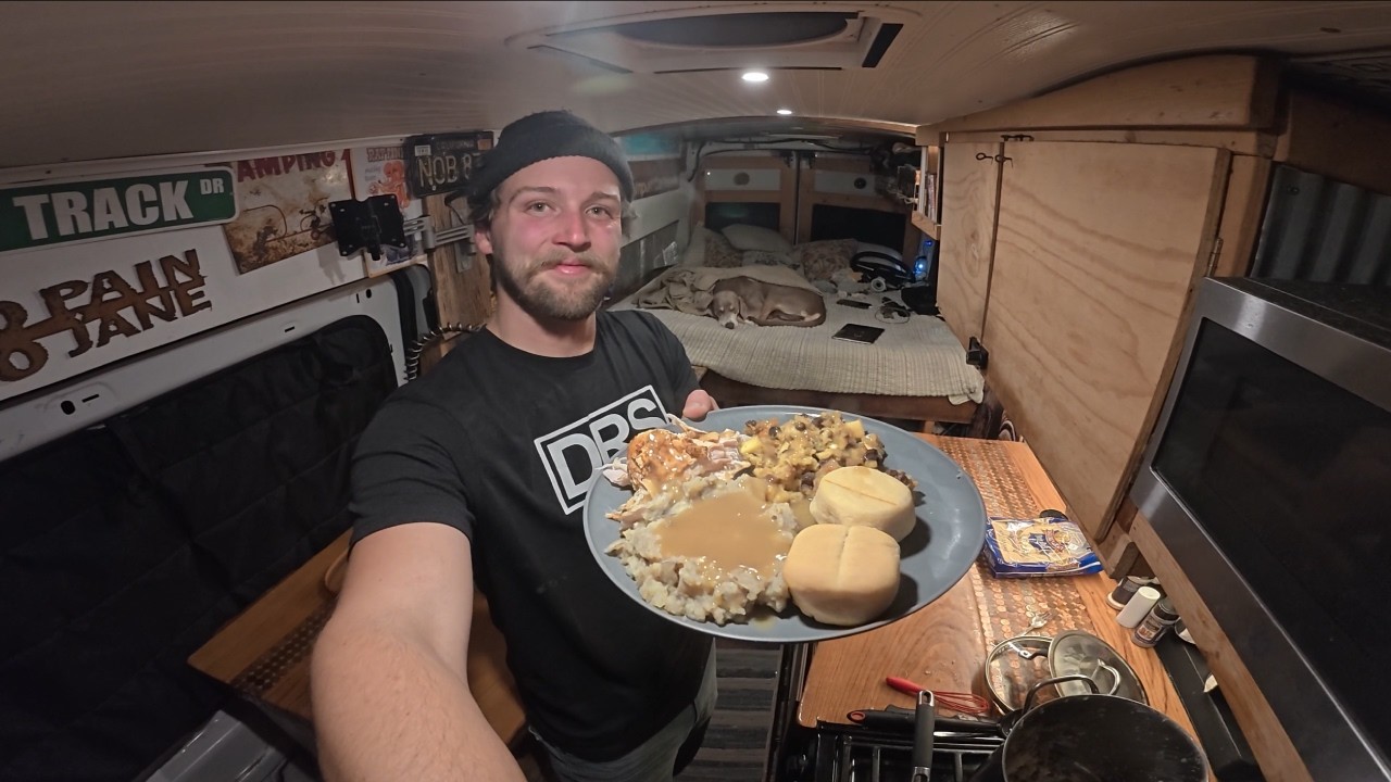 Thanksgiving Meal & Gaming, Van Stealth Camping ASMR