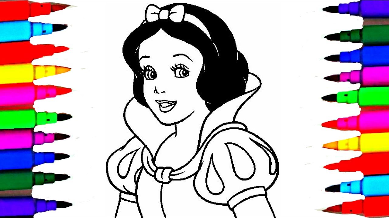 Snow White Coloring Pages l Face Painting l Disney Princess Coloring Drawing Videos for Children
