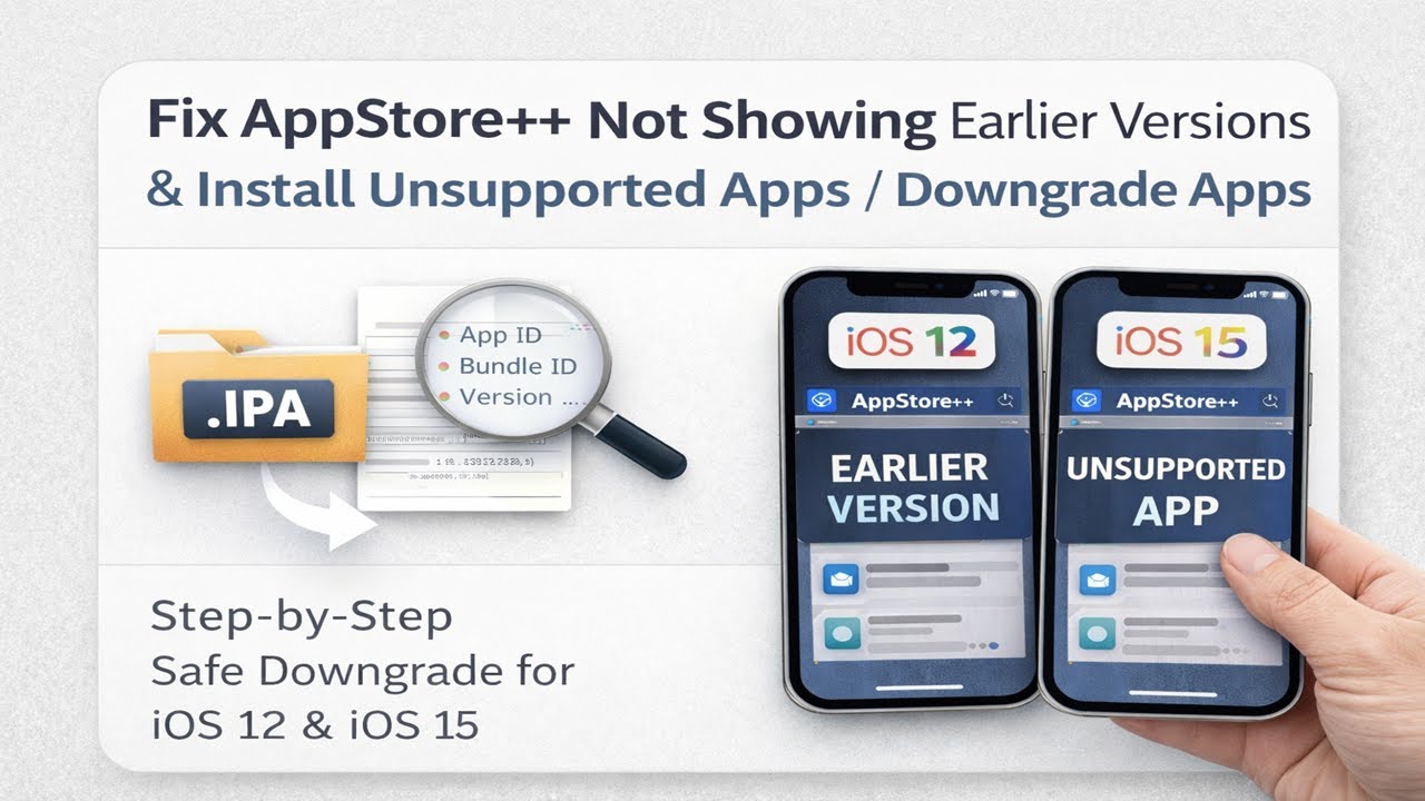 Fix Appstore++ Not Showing Versions & Install Unsupported Apps or Downgrade Apps on iOS 12/15