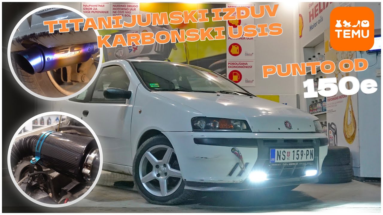 Titanijumski moto izduv na Fiat Puntu? TEMU Tuning! | Carbon i titanijum Fiat Punto tuning!
