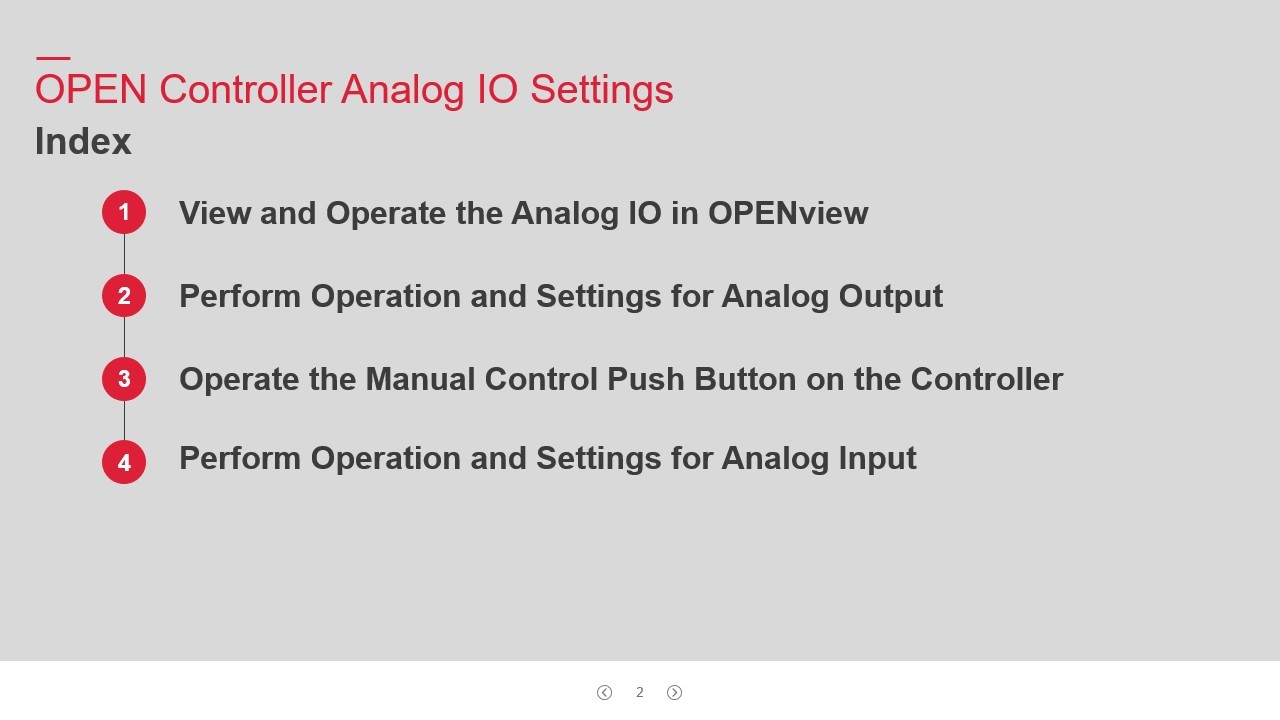 TV260202 OPEN Analog IO Settings
