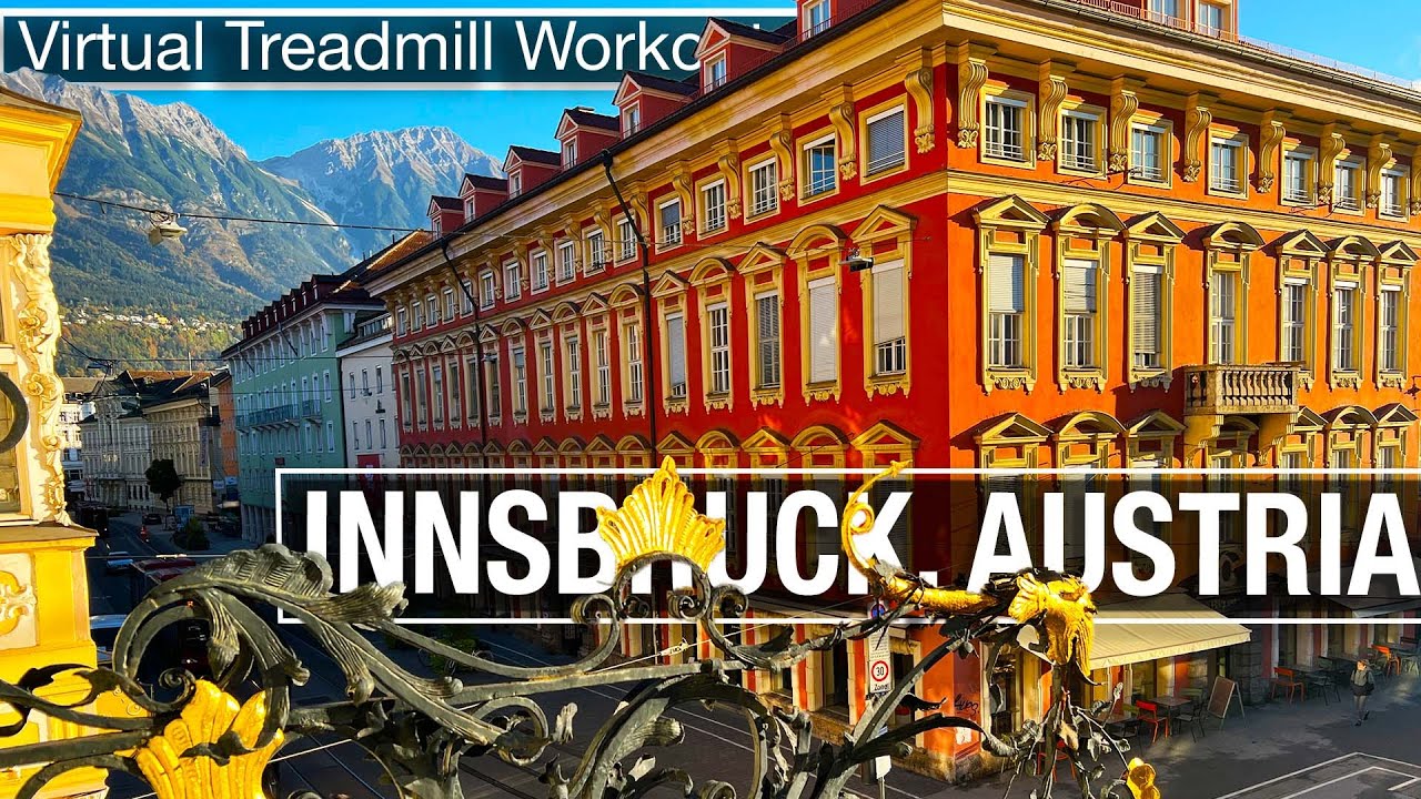 City Walks 4k - Innsbruck, Austria Walking Tour and Virtual Treadmill Walk in Autumn morning