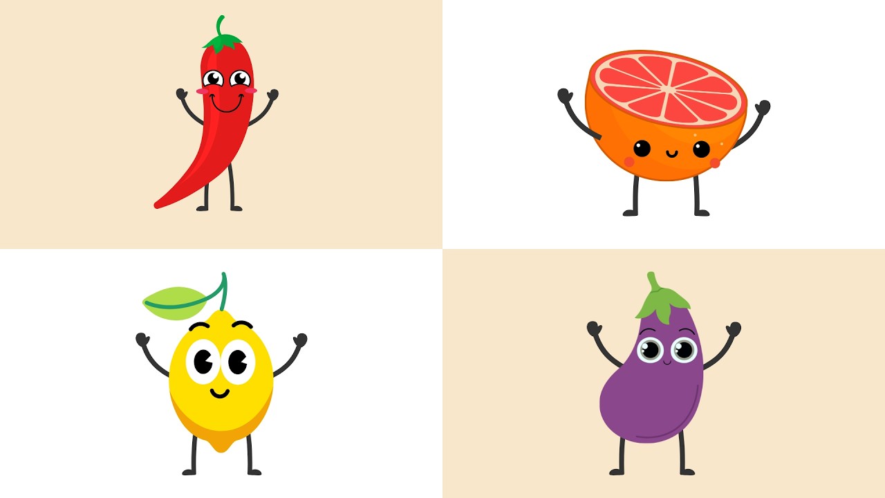 Фрукты и овощи каждый день 🍎🥦 | Обучающая песенка для детей | 30 фруктов и овощей!