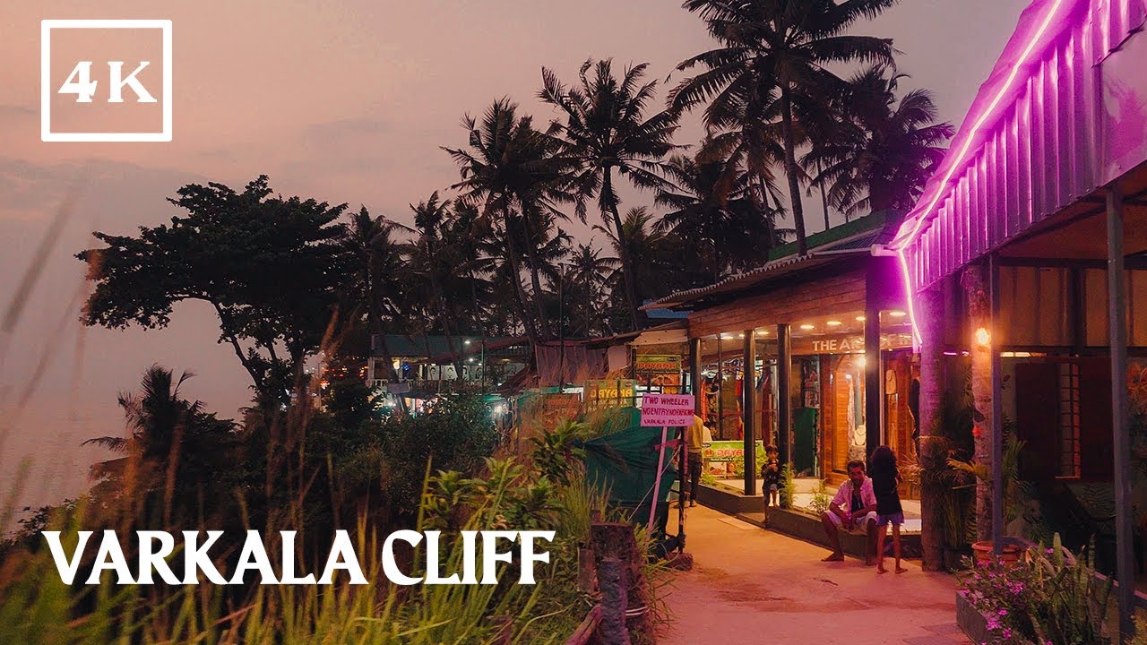 Sunset at Varkala Cliff | Kerala Walking Tour [4K] [Part - II]