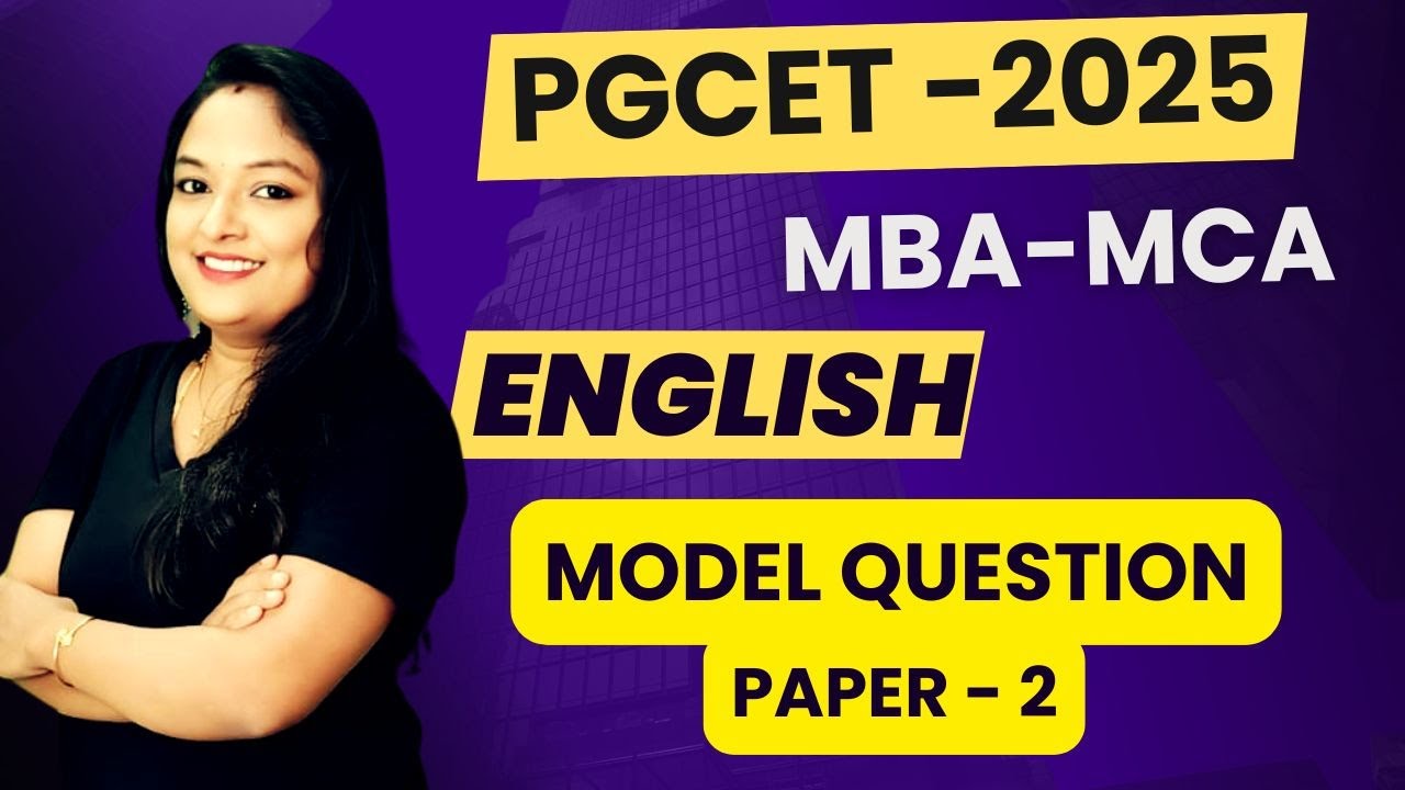 PGCET MBA-MCA 2025 | Yuva Batch English | Model Question Paper -2  | By Sushmita mam | #english