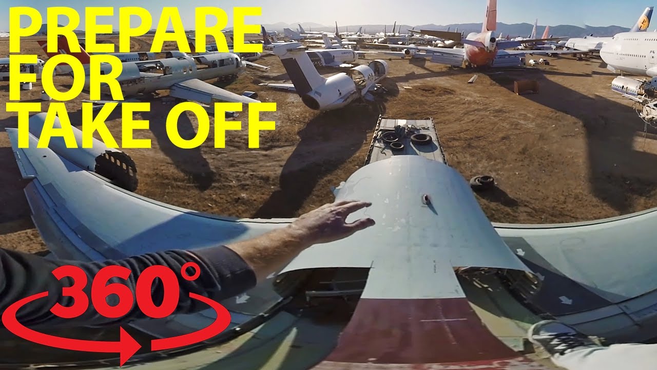 Crazy parkour athletes invade airplane boneyard in VR