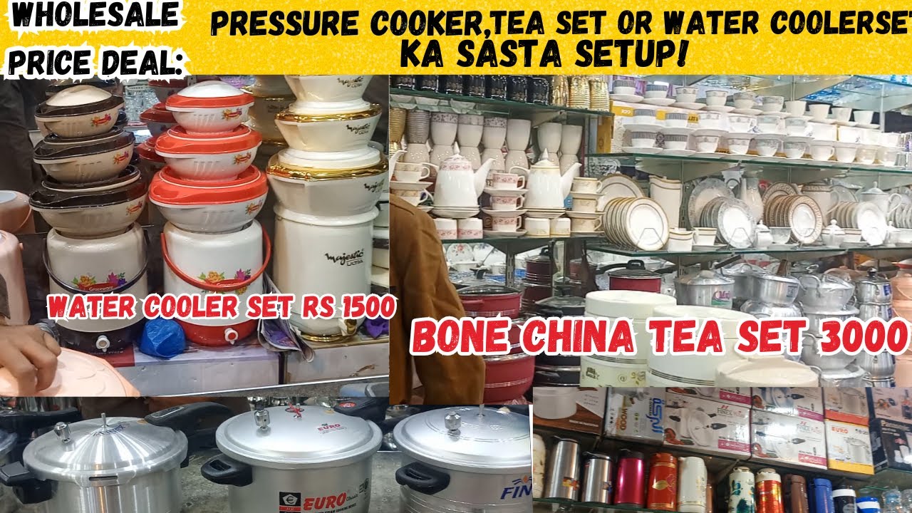 WholeSale Price Deal: Pressure Cooker, Tea Set or Water Cooler Set ka Sasta Setup!